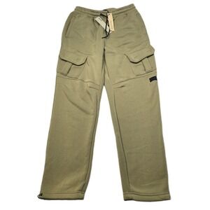 REASON Khaki Cargo Jogger Sweatpants Mens Large Waist Pockets Fleece NEW